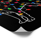 Poster Golden Retriever Dog Christmas Lights Santa Xmas D (Coin)