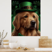 Poster Golden Retriever Dog in St. Patrick's Day (Cuisine)