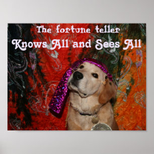 Poster Golden Retriever Fortune Teller