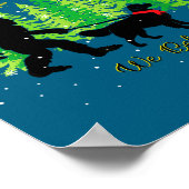 Poster Golden Retriever Funny Bigfoot Christmas Alien Ufo (Coin)