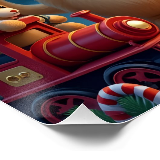 Poster Golden Retriever in Santa’s Workshop Christmas (Coin)