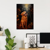 Poster Golden Retriever la nuit (Bureau à domicile)