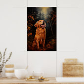 Poster Golden Retriever la nuit (Cuisine)
