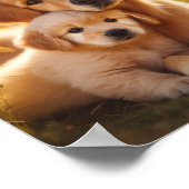 Poster Golden Retriever maman et son chiot (Coin)