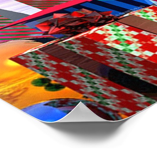 Poster Golden Retriever Noël Surprise (Coin)