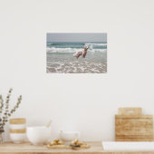 Poster Golden Retriever Ocean (Cuisine)