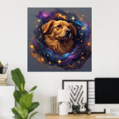 Poster Golden Retriever par Whimsical Cosmos (Bureau à domicile)
