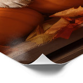 Poster Golden Retriever Puppy Automne Citrouille de plais (Coin)