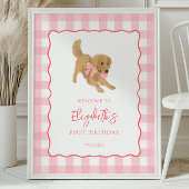 Poster Golden Retriever Puppy Birthday Party Welcome