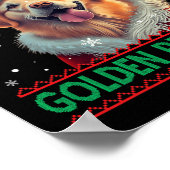 Poster Golden Retriever Santa Hat Vilain Noël (Coin)