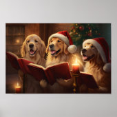 Poster Golden Retrivers Noël Caroling Holiday (Devant)