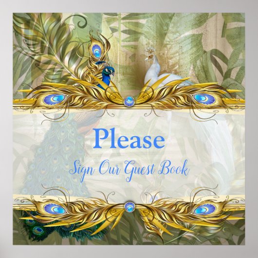 Poster Golden Royal Peacock Temple Dreams (Devant)