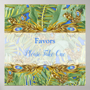 Poster Golden Royal Peacock Temple Dreams