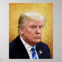 Golden Saint Trump peinture à l'huile Portrait