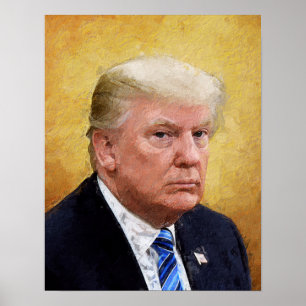 Poster Golden Saint Trump peinture à l'huile Portrait