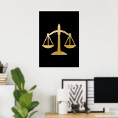 Poster Golden Scales of Justice Law Theme (Bureau à domicile)