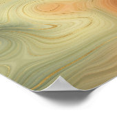 Poster Golden Strata | Pêche Brûlée Orange Vert Agate (Coin)
