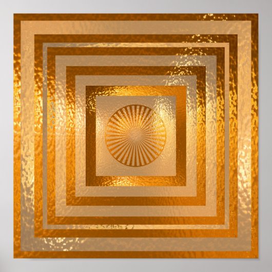 Poster Golden Sun Mandala - Chaleureux regards (Devant)