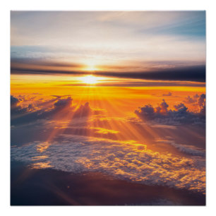 Poster Golden Sunset Clouds