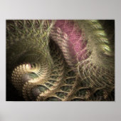 Poster Golden Threads Flame Fractal (Devant)