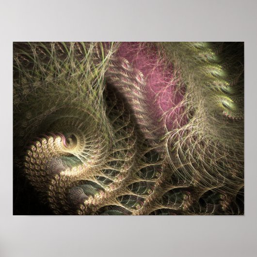 Poster Golden Threads Flame Fractal (Devant)