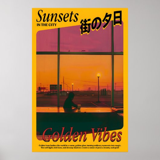 Poster Golden Vibes Sunset Art Print Atmospheric (Devant)