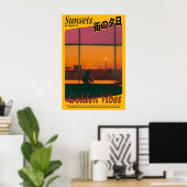 Poster Golden Vibes Sunset Art Print Atmospheric (Bureau à domicile)