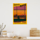 Poster Golden Vibes Sunset Art Print Atmospheric (Cuisine)