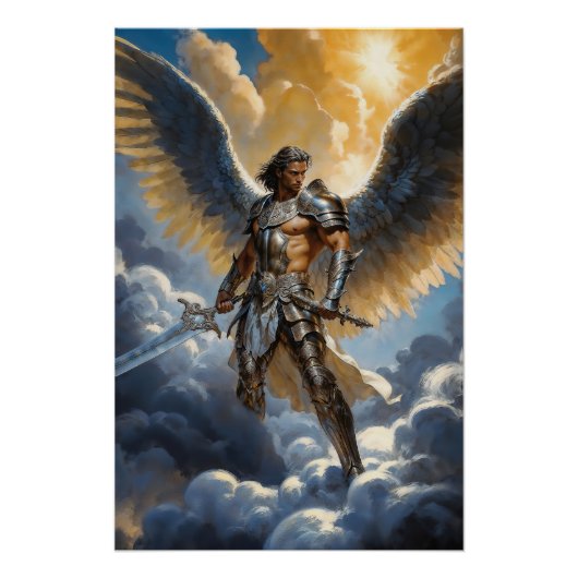 Poster Golden Warrior of Heaven Archangel Michael (Devant)