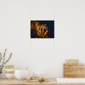 Poster Golden Waterfall Art Abstrait - Luxurious Digital (Cuisine)