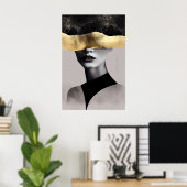 Poster Golden Woman with Black Band: Modern Art (Bureau à domicile)