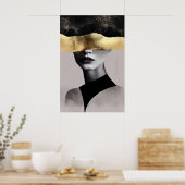 Poster Golden Woman with Black Band: Modern Art (Cuisine)