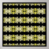 Poster Golden Yellow Ornamental Striment Motif sans coutu (Devant)