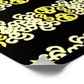 Poster Golden Yellow Ornamental Striment Motif sans coutu (Coin)