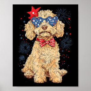 Poster Goldendoodle 4 juillet patriotique Golden Doodle D