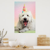 Poster Goldendoodle avec Casquette du parti (Cuisine)