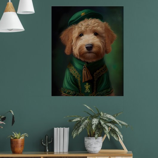 Poster Goldendoodle  Chien en tenue de la Saint-Patrick (Salon 1)
