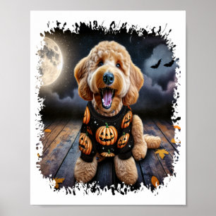 Poster Goldendoodle Chien Halloween
