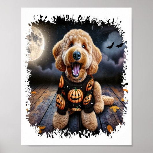 Poster Goldendoodle Chien Halloween (Devant)