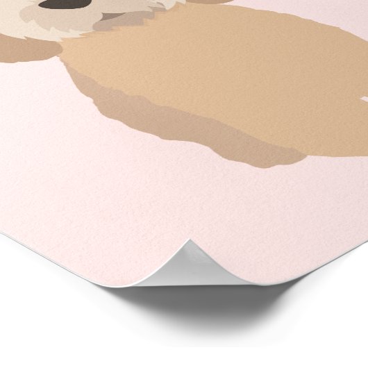 Poster GoldenDoodle Chien Rose Nursery & Kids Decor Poste (Coin)