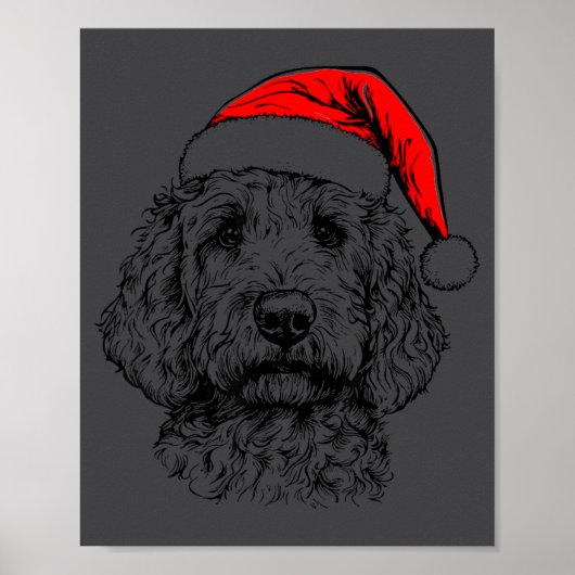 Poster Goldendoodle Christmas Santa Hat Xmas Pajama Golde (Devant)
