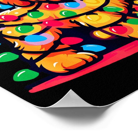 Poster Goldendoodle Christmas Tree Xmas Lights Golden Doo (Coin)