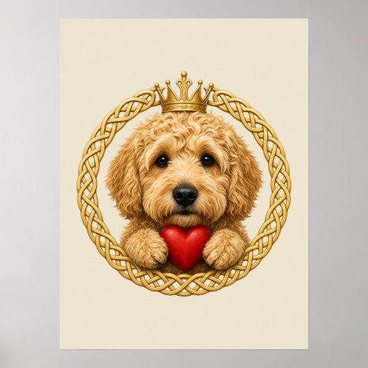 Poster Goldendoodle Claddagh (Devant)