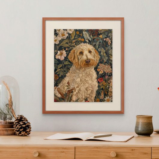 Poster Goldendoodle Garden Tapestry Anniversaire
