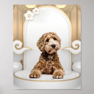 Poster Goldendoodle Golden Arrière - plan Photo Collage