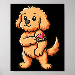 Poster Goldendoodle I Love Grandma Funny Chien Tattoo