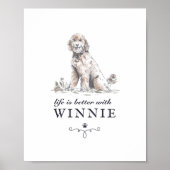 Poster Goldendoodle Life est meilleur avec le nom de chie (Devant)