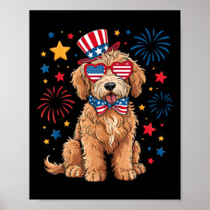 Poster Goldendoodle Patriotique 4 Juillet Doodle D'Oré