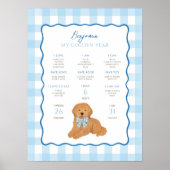 Poster Goldendoodle Puppy Dog 1st Birthday Milestone  (Devant)