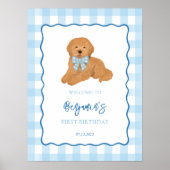 Poster Goldendoodle Puppy Dog Birthday Party Welcome (Devant)